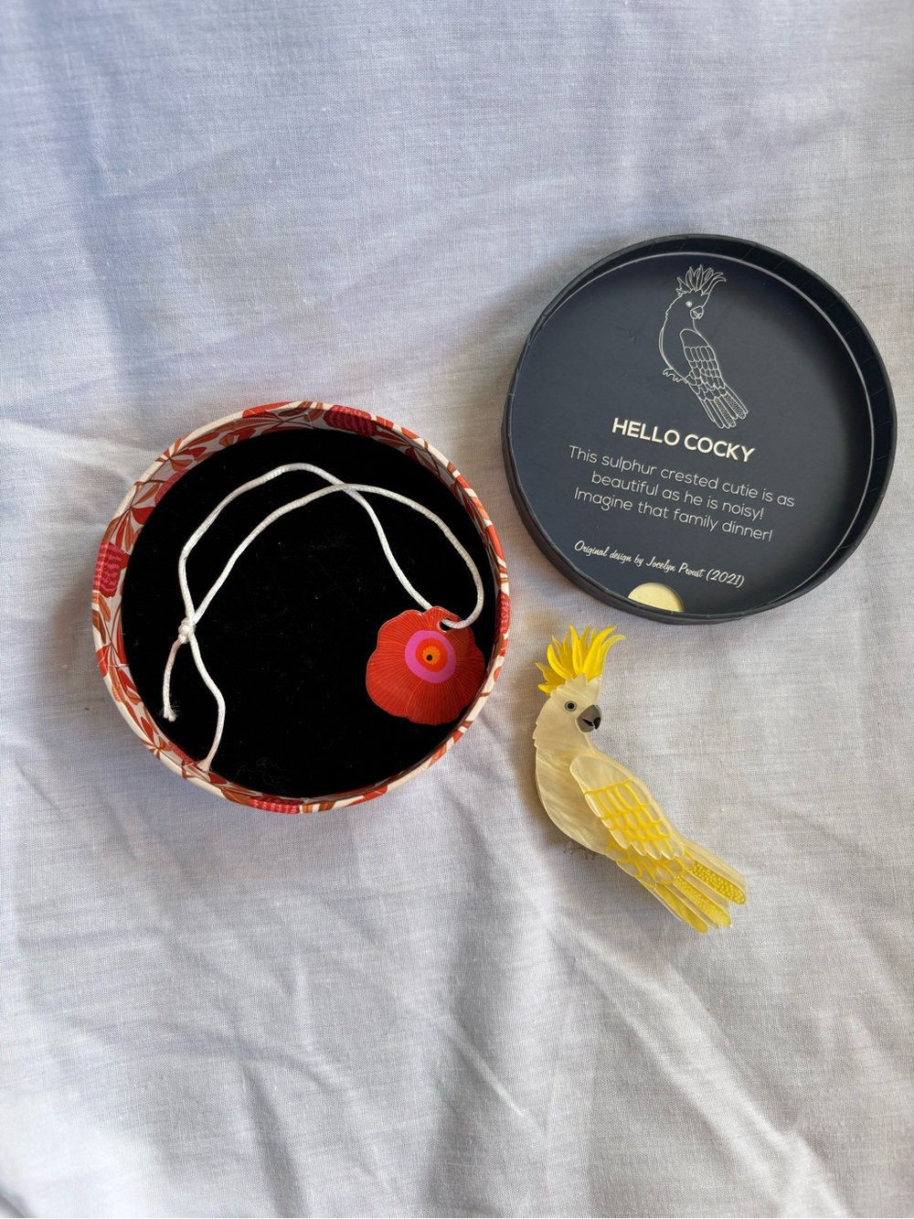 Erstwilder “Hello Cocky” Acrylic Brooch - Picture 2 of 4